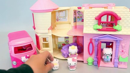 헬로키티 스낵밴 자동차 키티 하우스 뽀로로 장난감 Hello Kitty Cars Pororo Toys мультфильмы про машинки Игрушки おもちゃ