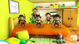 Five Little Monkeys Jumping on the Bed Nursery Rhyme   Cartoon Animation Rhymes Songs for Children