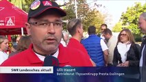 `Protest bei ThyssenKrupp Presta`  SWR Landesschau aktuell BW 02.09.2014