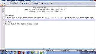 Lập trình C - Bài 1 _ Tổng quan về ngôn ngữ C, Hello world on C language.mp4 - YouTube