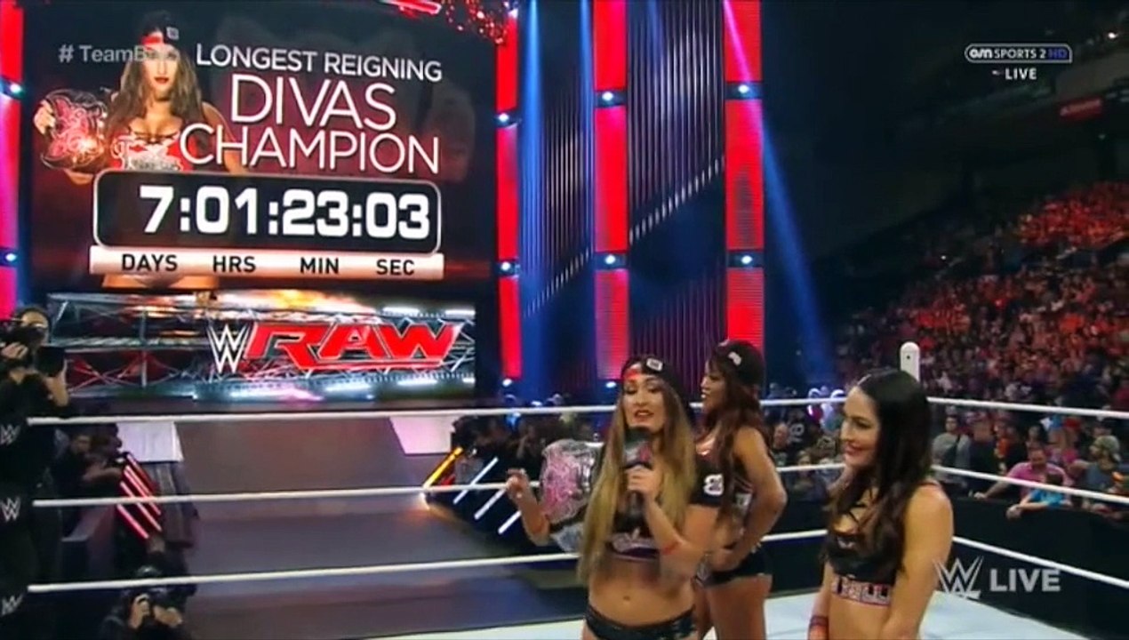 WWE Raw 07_09_15 Nikki Bella, Brie Bella, Alicia Fox, Paige, Becky Lynch & Charlotte Segment