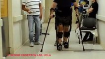 Paralyzed man voluntarily moves his legs in exoskeleton