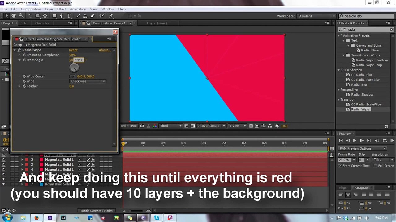 Simple After Effects Tutorial - Radial Wipe Effect (for AMVs)