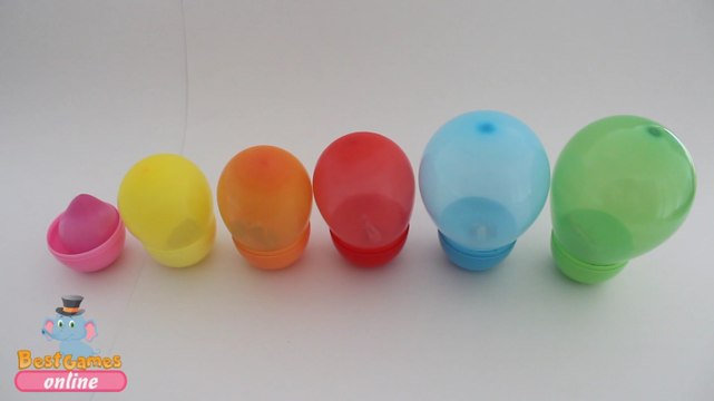 Learn Colours Learning Sizes Balloons Surprise Toys Hello Kitty Elsa Tom Minion Olaf