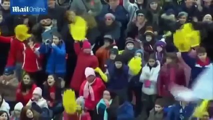 Чайка и ворон напали на голубей мира, выпущенных папой Франциском!!!