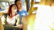 Teen Couple Hold Hands, While Their Friend Drives Them Around. Stock Footage