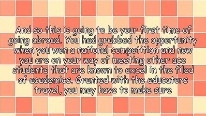 What Should Be Prepared In The Educators Travel