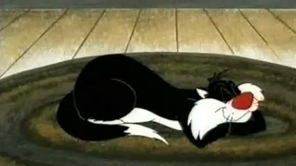 Belly noises - Cartoon cat digests tweeting bird