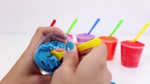 Play Doh Surprise Color Yogurt Cups Colored with Frozen Angry Birds Minnie Mouse Hello Kitty Toys