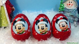 2013 CHRISTMAS Surprise eggs MICKEY Mouse club Unwrapping 3 eggs  MsDisneyReviews