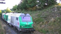 Au petit matin du 15 Juillet, (7 h 15), le train de l'eau MONT-DORE, descend sur LA BOURBOULE - UM BB 75 063 & 75 067, (les 4 premiers wagons sur 12)- 15.07.2015.