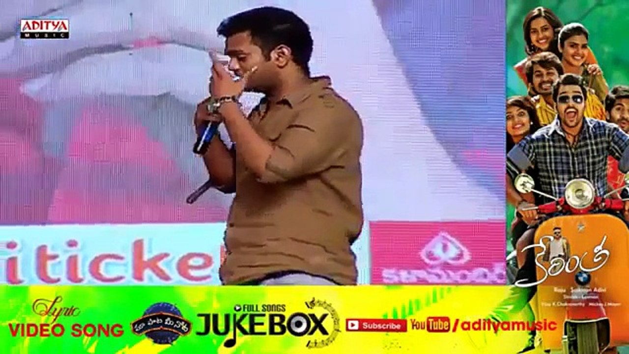 Sudigali Sudheer & Srinu Funny Skirt At Kerintha Audio Launch - Sumanth Ashwin, Sri Divya