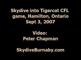 Skydive into Hamilton Ticats game, 3 Sept 2007