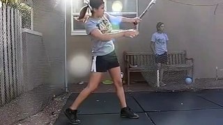 Kristen Carsello Awesome Balanced swing in Slow Motion.  Trained by using the  Impact Bat