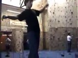 kids does amazing rock climbing moves