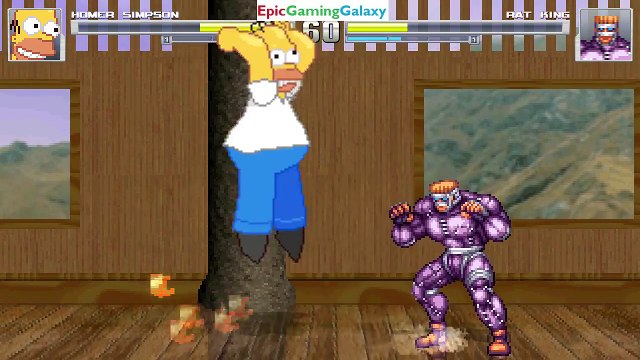 The Rat King VS Homer Simpson From The Simpsons Series In A MUGEN Match / Battle / Fight
