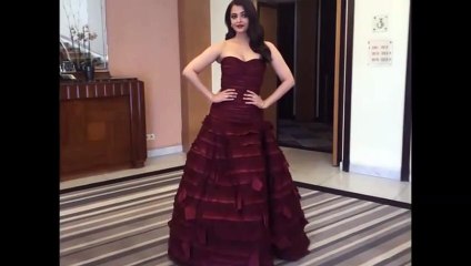 Cannes 2015 Red Carpet Aishwarya Rai Bachchan is Fabulous in Maroon