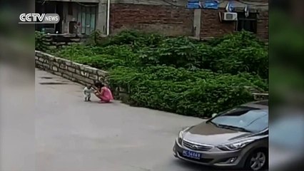 Eleven month old saved after being crushed by minibus in China