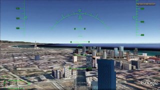 Google Earth Flight Simulator - Flying over Barcelona