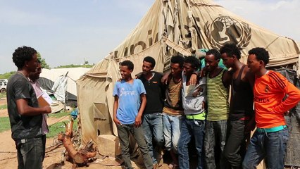 Eritrean refugees on the first stage of a dangerous journey