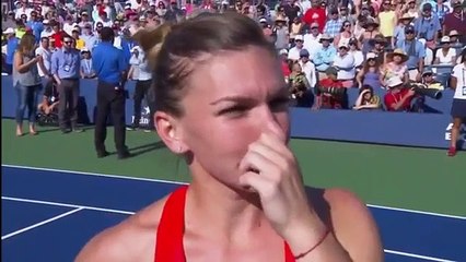 Simona Halep vs  Sabine Lisicki  INTERVIEW US OPEN 2015 [HD 72