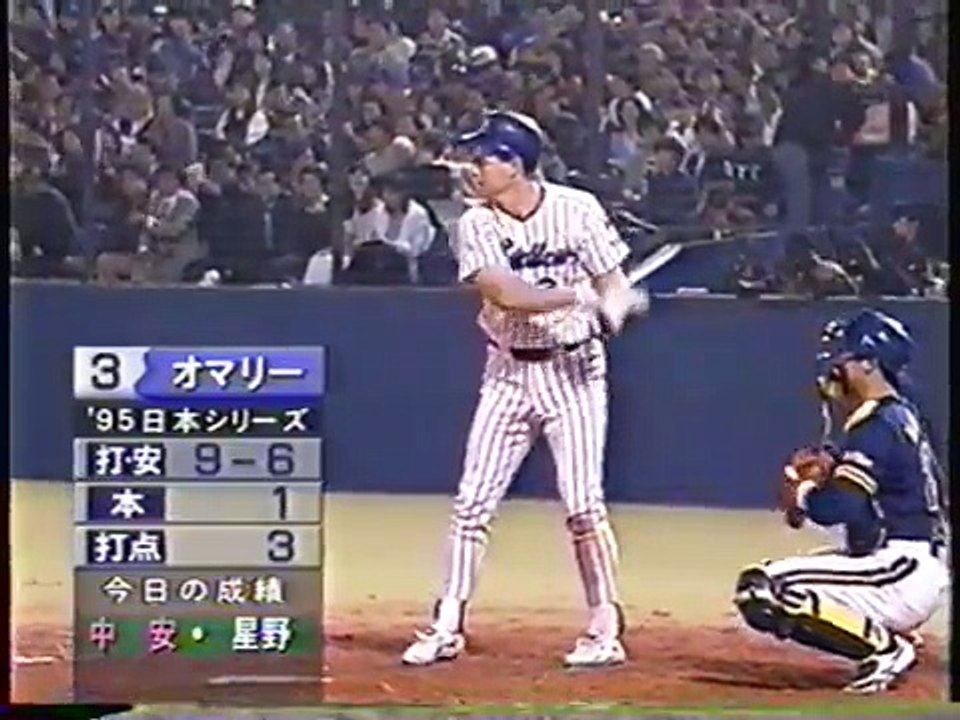 星野オリックス）のピッチング　打者オマリー　95年日本シリーズ