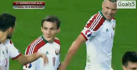 Mikhail Gordeychuk Goal Belarus 1 - 0 Luxembourg EURO Qualifications 8-9-2015