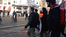 Student protest outside the University of Amsterdam humanities dept.