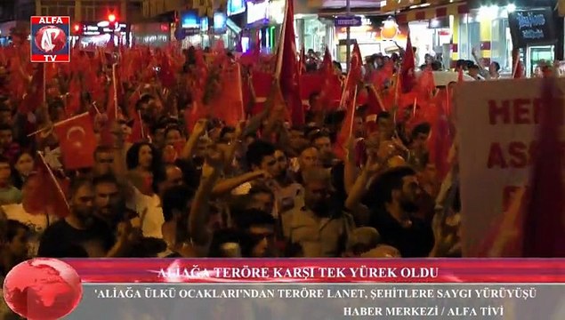 Aliağa Ülkü Ocakları'ndan Teröre Lanet, Şehitlere Saygı Yürüyüşü