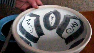 raku pottery bowl decoration and firing