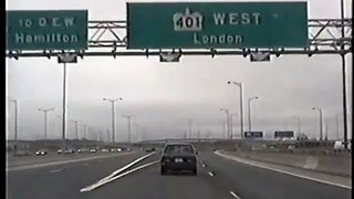 Driving Highway 401 through Mississauga in 1991