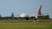 Asiana Airlines Boeing 777 landing & take-off in Paris CDG