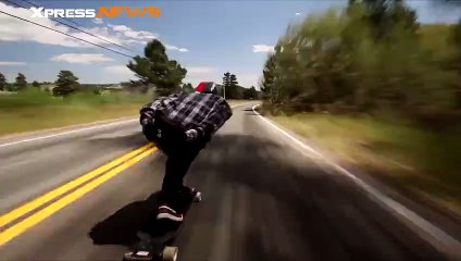 La descente vertigineuse de Zak Maytum en longboard