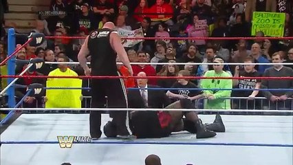 Brock Lesnar dislocates Mark Henry's elbow_ Raw, Jan. 6, 2014 WWE Wrestling