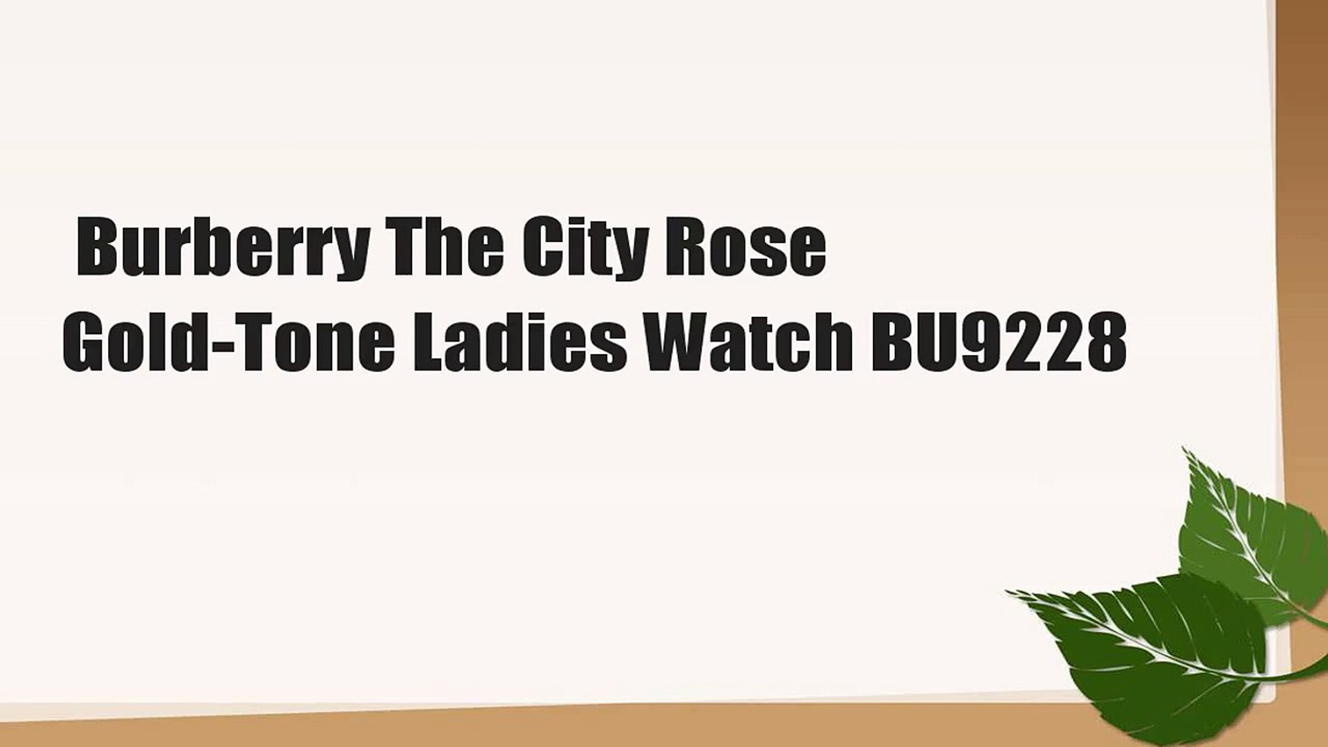 ⁣Burberry The City Rose Gold-Tone Ladies Watch BU9228