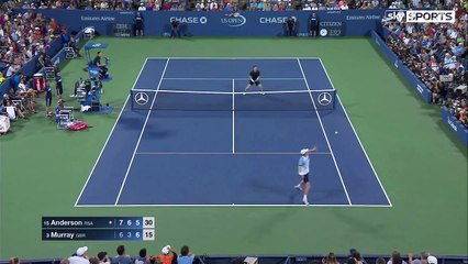 US Open : Brilliant point from Kevin Anderson against Andy Murray