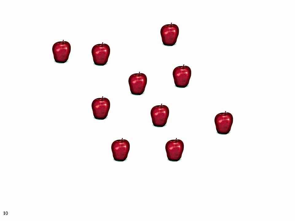 Glenn Doman Cards  Apples by tens 1 100  Teach young children  Word, couplet, phrase, sentence cards