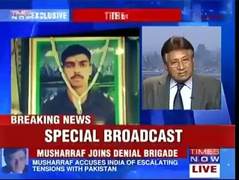 جنرل پرویز مشرف نے بھارتی چینل ٹائمز نائو کے اینکر کو لائن آف کنٹرول اور بھارت کے ساتھ کشیدگی کے حوالے سے سوالات پر لاجو