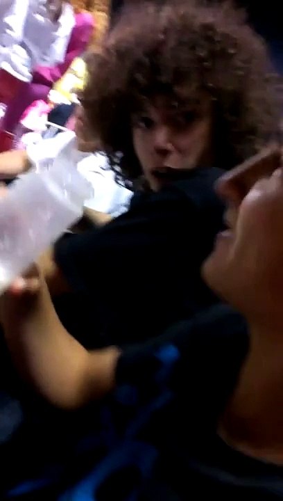 weird kid drinks tit milk at football game