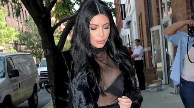Kim Kardashian Bares Her Bra in Sheer Maternity Outfit