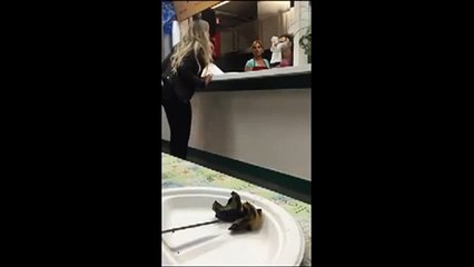 Hot Blonde Woman Has A Meltdown In Kebab Shop
