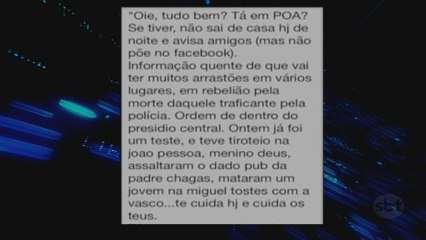 Bandidos usam redes sociais para espalhar o medo em Porto Alegre