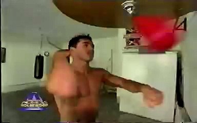 Mario Lopez bouncing bulge while boxing