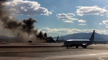Boeing 777-200 da British Airways pega fogo em aeroporto
