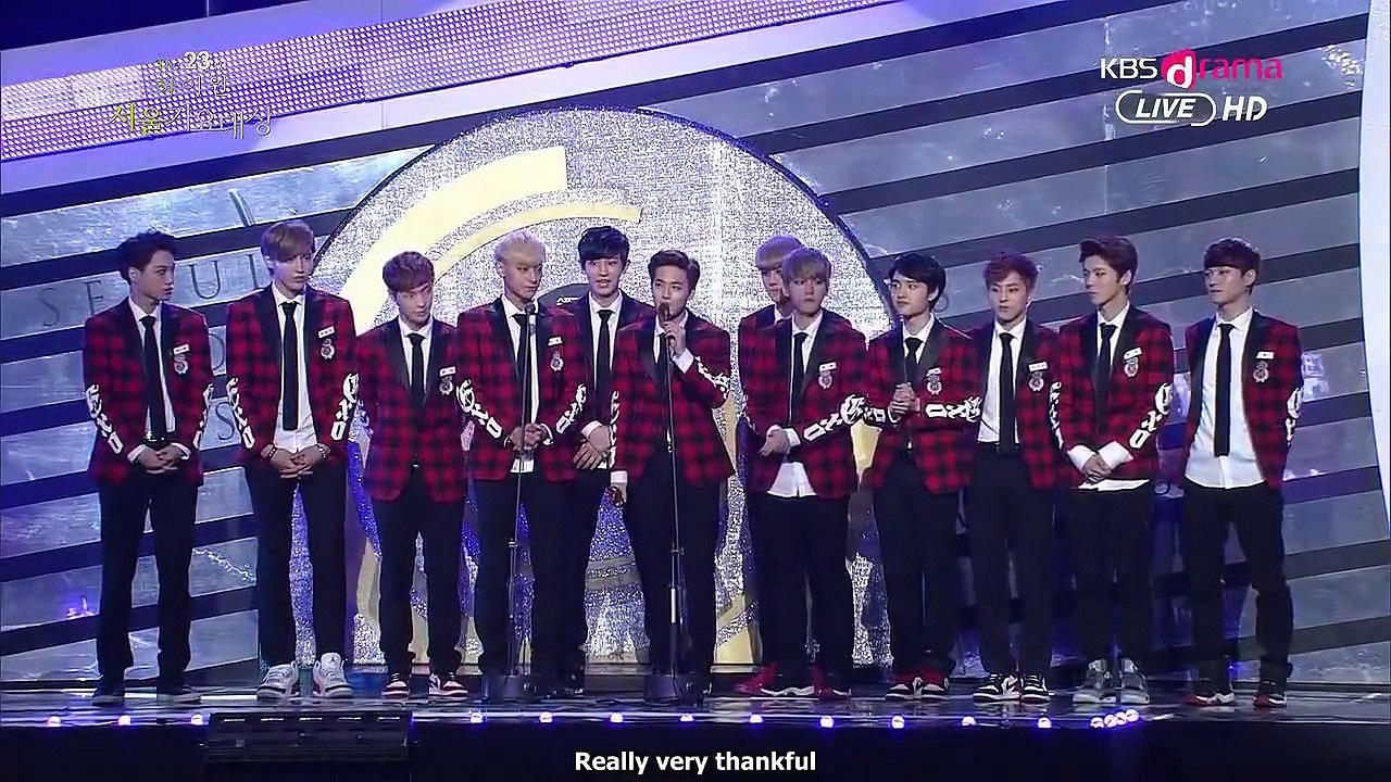 [Eng subbed] 140123 SMA EXO Bonsang + Digital Award + Daesang Speech