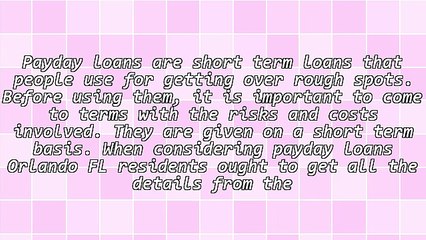 Information On Payday Loans Orlando FL