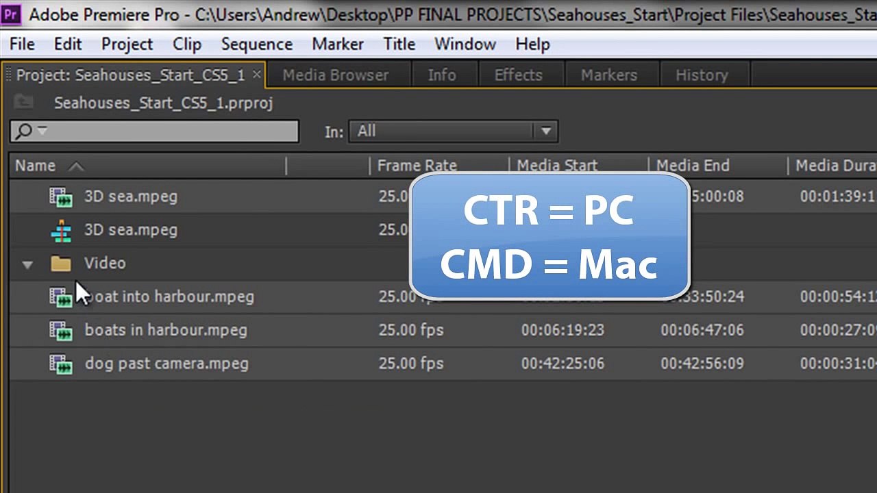 Premiere Pro Basics CS6 & above: 7 Matched Sequences & Bins