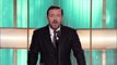 Ricky Gervais makes scientology / Tom Cruise / John Travolta joke at 2011 Golden Globe Awards