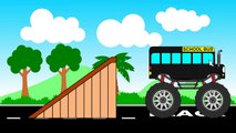 BIG SCHOOL BUS Monster Truck Learn Colors - School Bus For Children