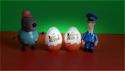 Peppa pig Grandad Dog Kinder surprise postman pat EPISODE Opening Surprise eggs
